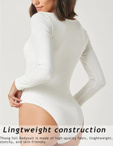 Body Avidlove para cuello redondo, mangas largas, moldeador, control de abdomen, moldeador sin costuras